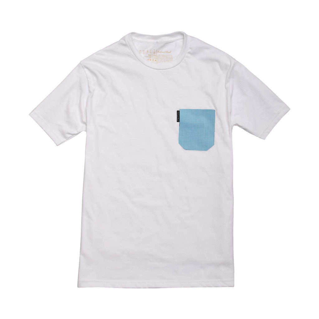 The 5oz Pocket Tee, White / Billings Check