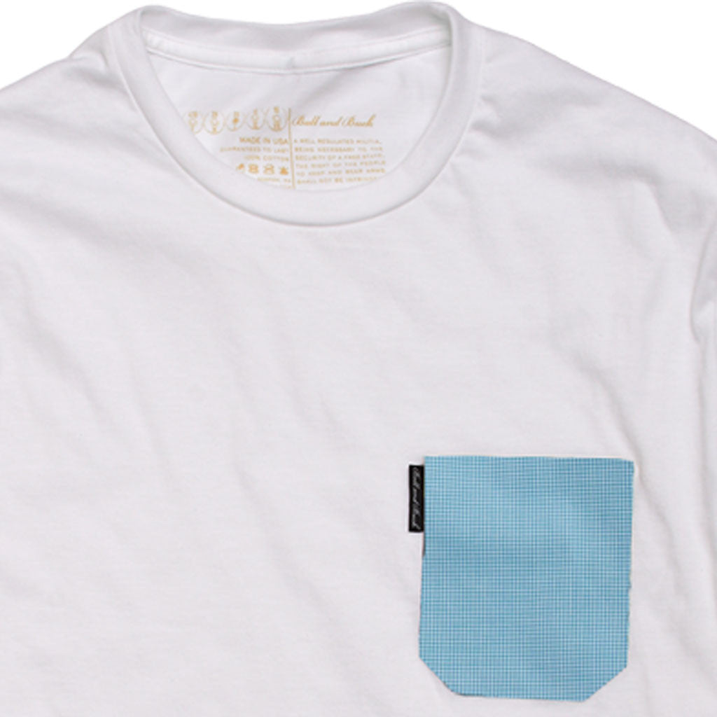 The 5oz Pocket Tee, White / Billings Check