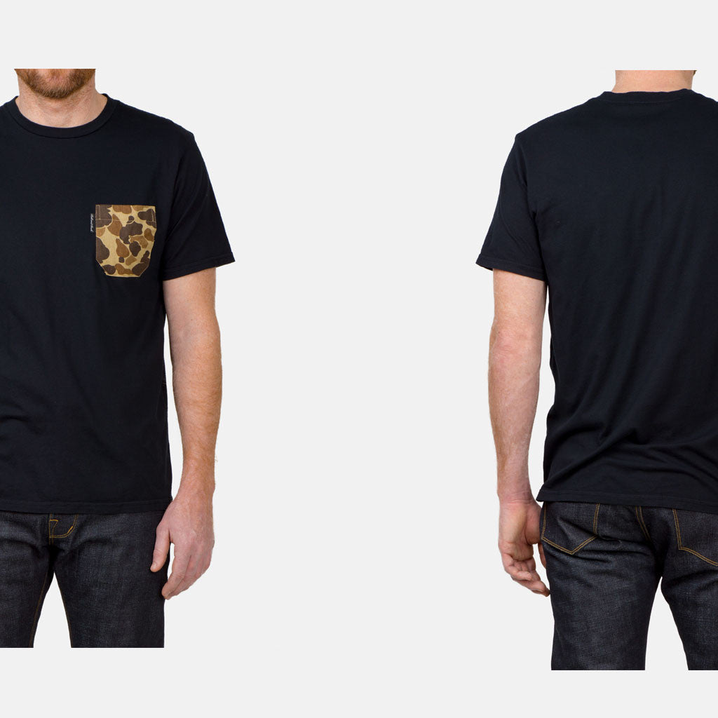 The 5oz Pocket Tee, Black / Signature Camo