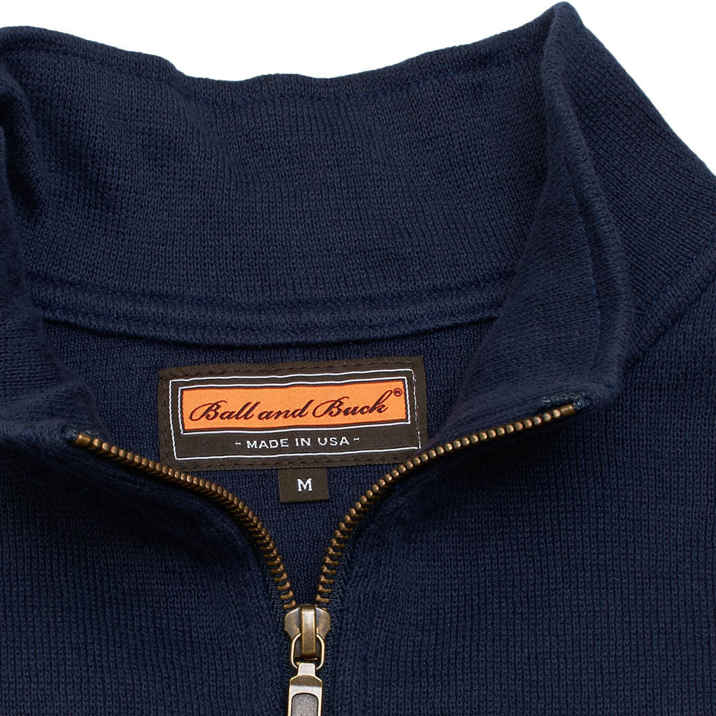 The Cotton Quarter Zip Pullover, Dark Denim
