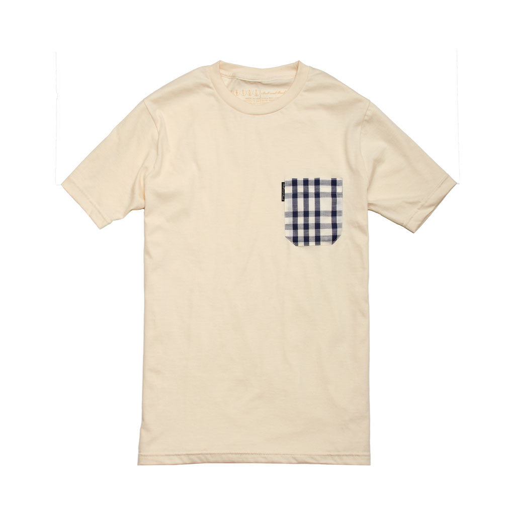 The 5oz Pocket Tee, Natural / Gallatin Plaid
