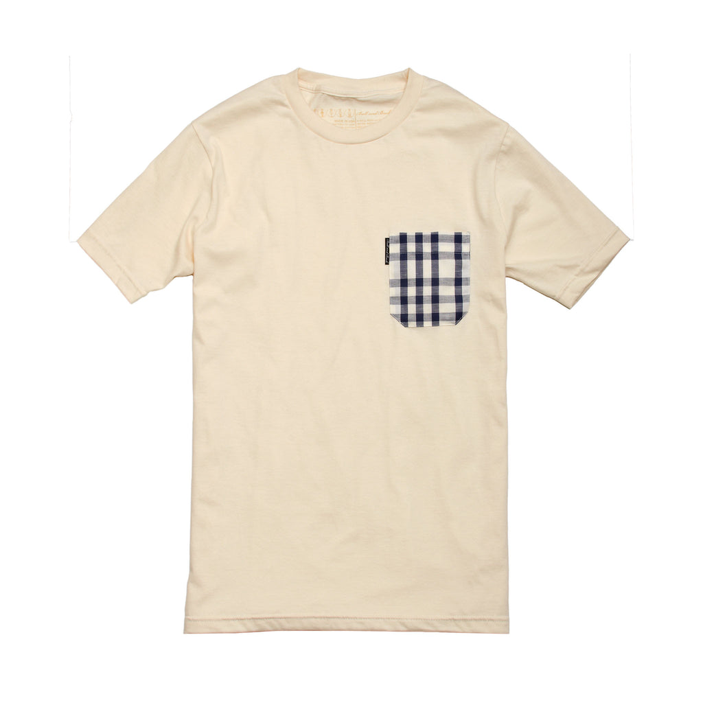 The 5oz Pocket Tee, Natural / Gallatin Plaid