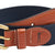Leather Tab Belt, Navy