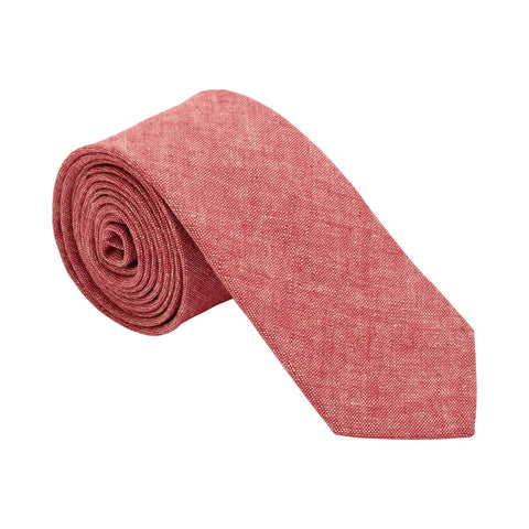 Necktie, Red Chambray