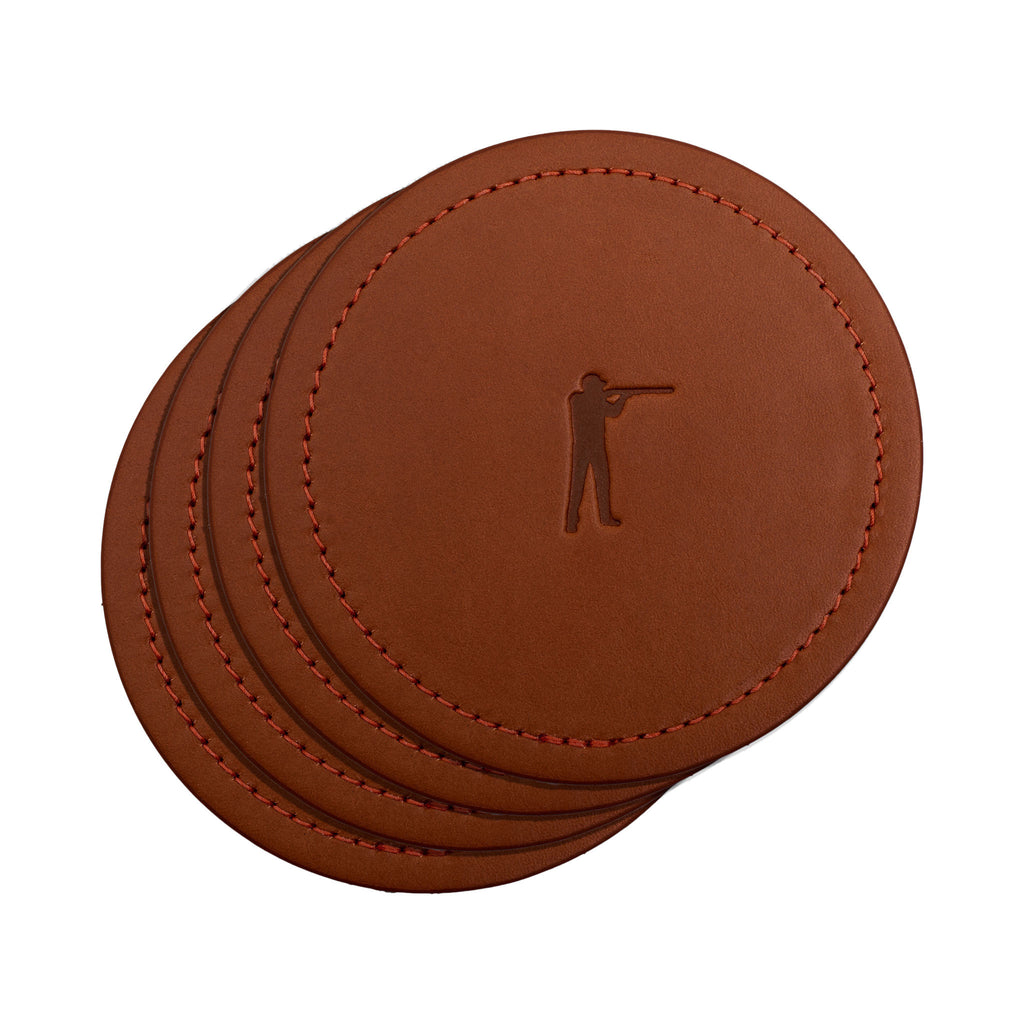 Roger Leather Coaster, Tan