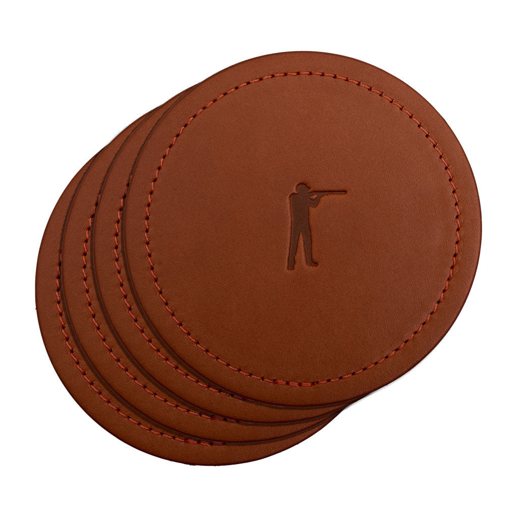 Roger Leather Coaster, Tan
