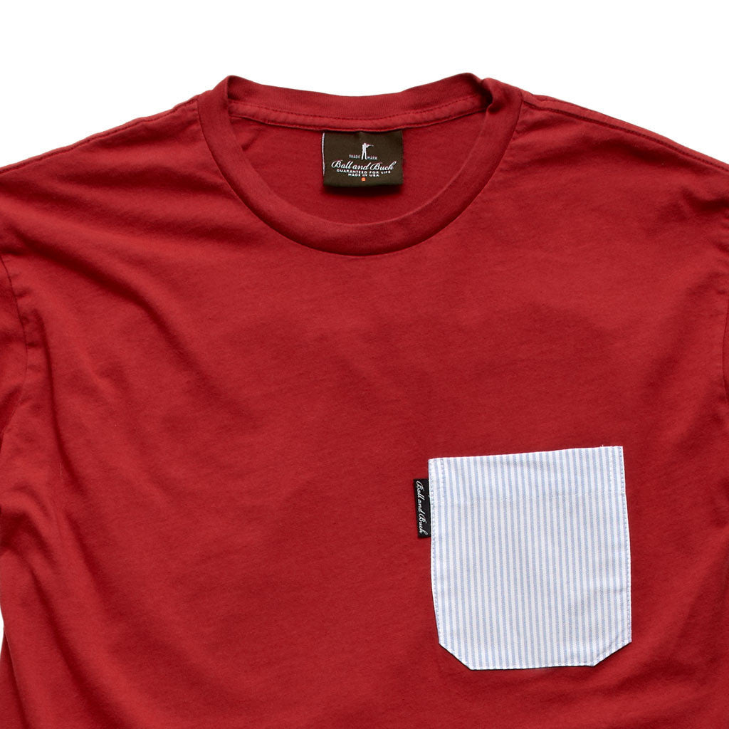 The 5oz Pocket Tee, Burnt Red