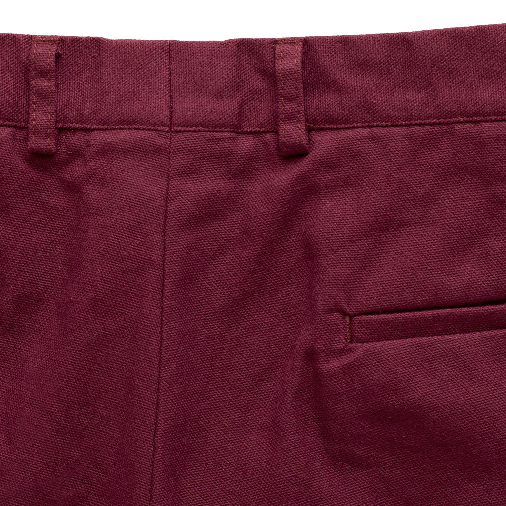 The 6 Point Duck Cotton Short, Oxblood