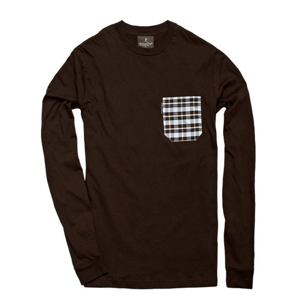 The 6oz Long-Sleeve Pocket Tee, Brown/Pointer