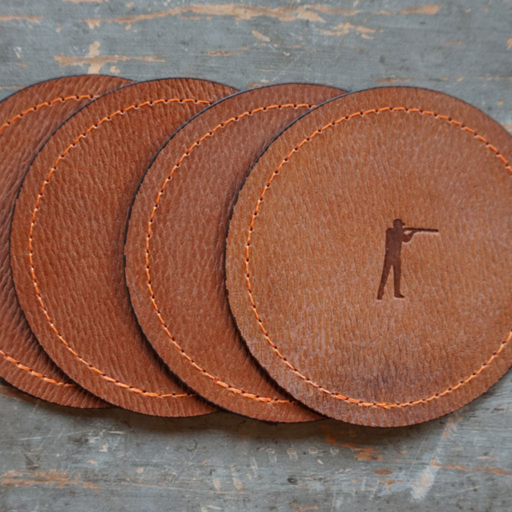 Roger Signature Leather Coaster