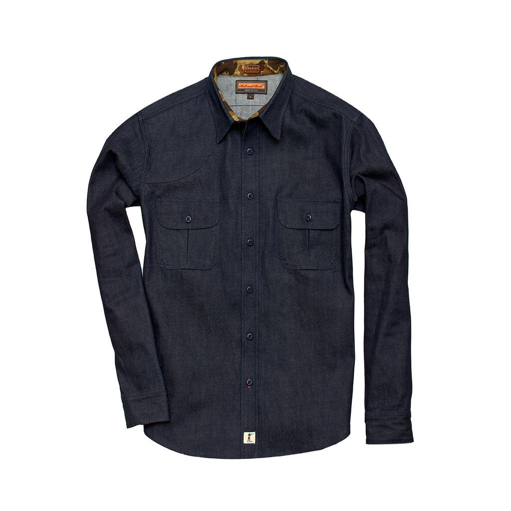 Dickies 1922 x Ball and Buck Overshirt, Denim/Camo