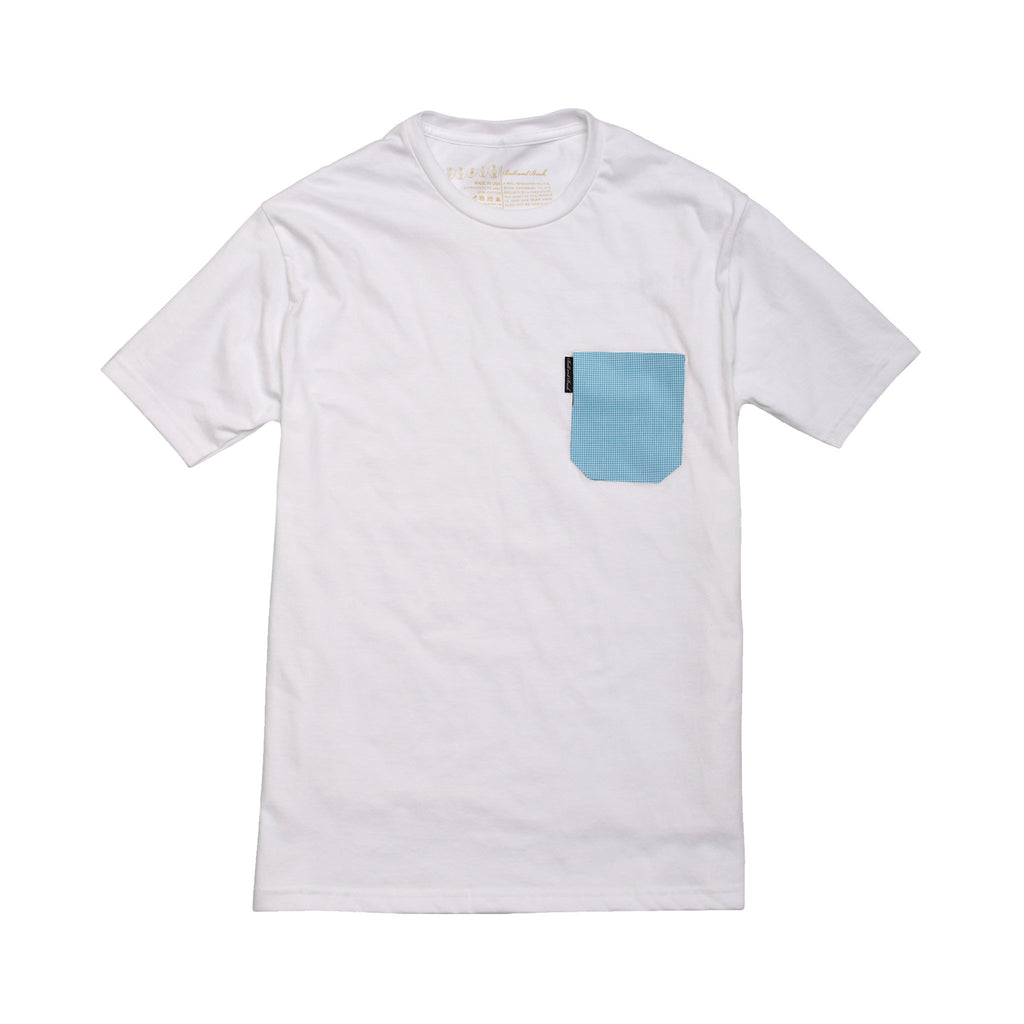 The 5oz Pocket Tee, White / Billings Check