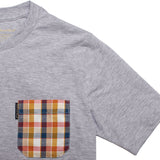 The 5oz Pocket Tee, Heather Grey / Montana Plaid