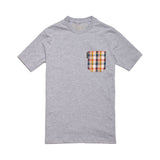 The 5oz Pocket Tee, Heather Grey / Montana Plaid