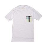 The 5oz Pocket Tee, White / Mackerel Plaid