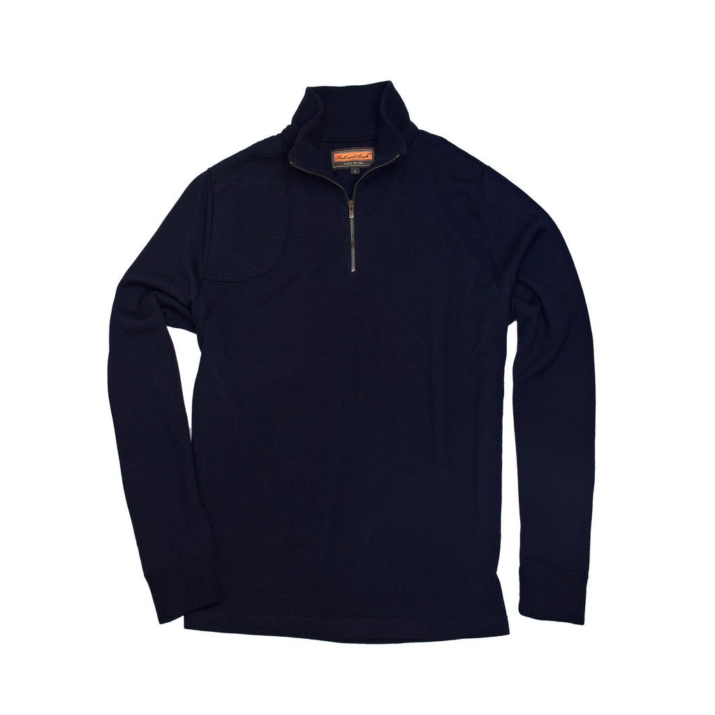 Merino Quarter Zip Sweater - Navy