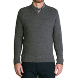 Merino V-Neck Pullover, Charcoal