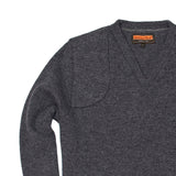 Merino V-Neck Pullover, Charcoal