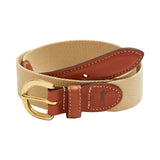 Leather Tab Belt, Khaki