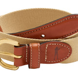 Leather Tab Belt, Khaki