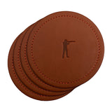 Roger Leather Coaster, Tan