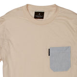 The 5oz Pocket Tee, Natural / Forest Green