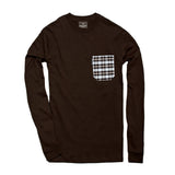 The 6oz Long-Sleeve Pocket Tee, Brown/Pointer