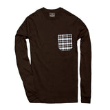 The 6oz Long-Sleeve Pocket Tee, Brown/Pointer