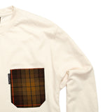 The 6oz Long-Sleeve Pocket Tee, Natural/Signature Plaid