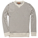 The Crew Neck Pullover, Pelican/Dark Sapphire Stripe